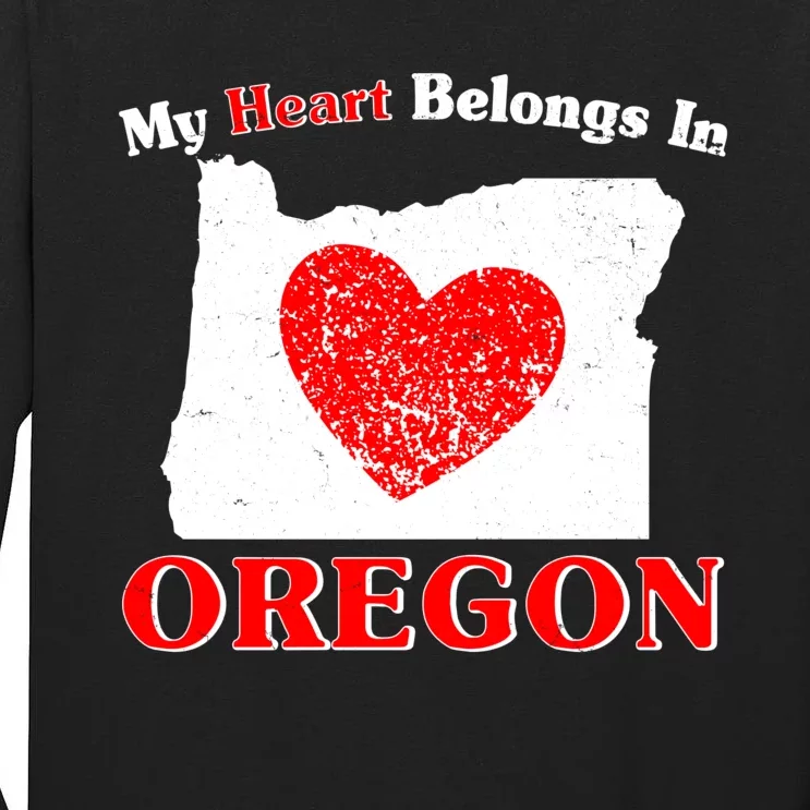 My Heart Belongs In Oregon Tall Long Sleeve T-Shirt