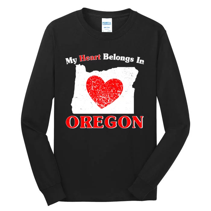 My Heart Belongs In Oregon Tall Long Sleeve T-Shirt