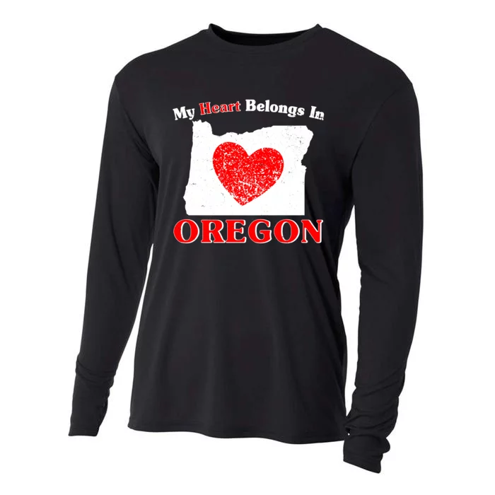 My Heart Belongs In Oregon Cooling Performance Long Sleeve Crew