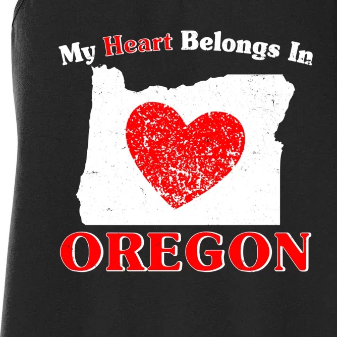 My Heart Belongs In Oregon Women's Racerback Tank