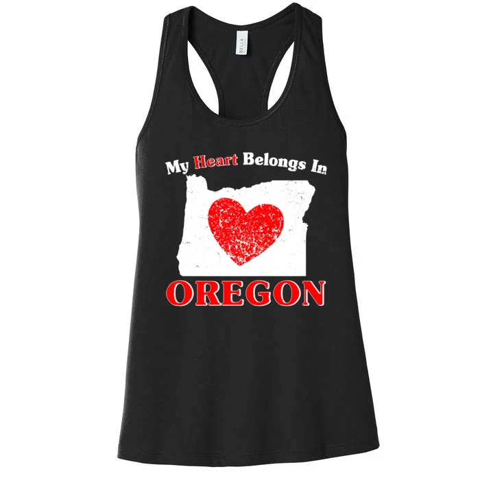 My Heart Belongs In Oregon Women's Racerback Tank