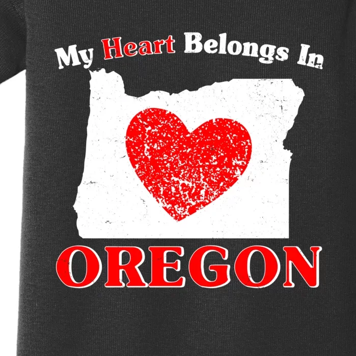 My Heart Belongs In Oregon Baby Bodysuit