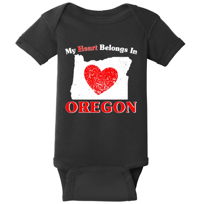 My Heart Belongs In Oregon Baby Bodysuit