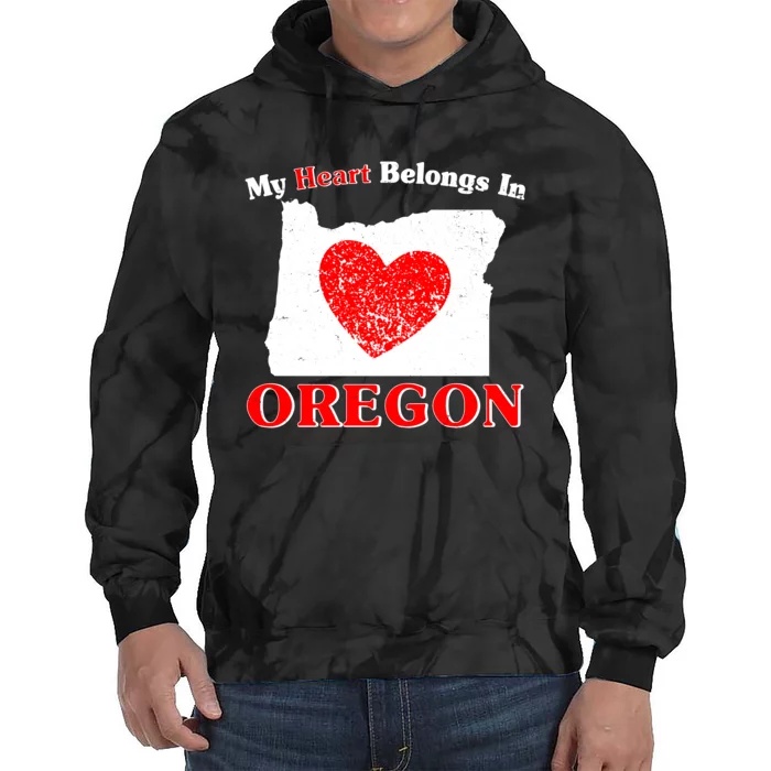 My Heart Belongs In Oregon Tie Dye Hoodie