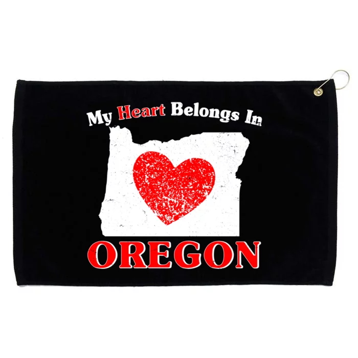 My Heart Belongs In Oregon Grommeted Golf Towel