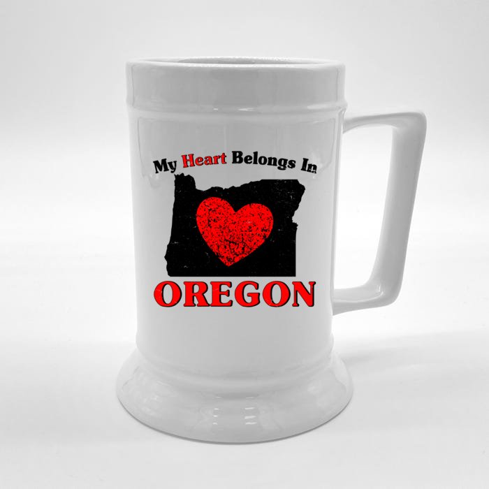 My Heart Belongs In Oregon Front & Back Beer Stein