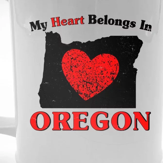 My Heart Belongs In Oregon Front & Back Beer Stein