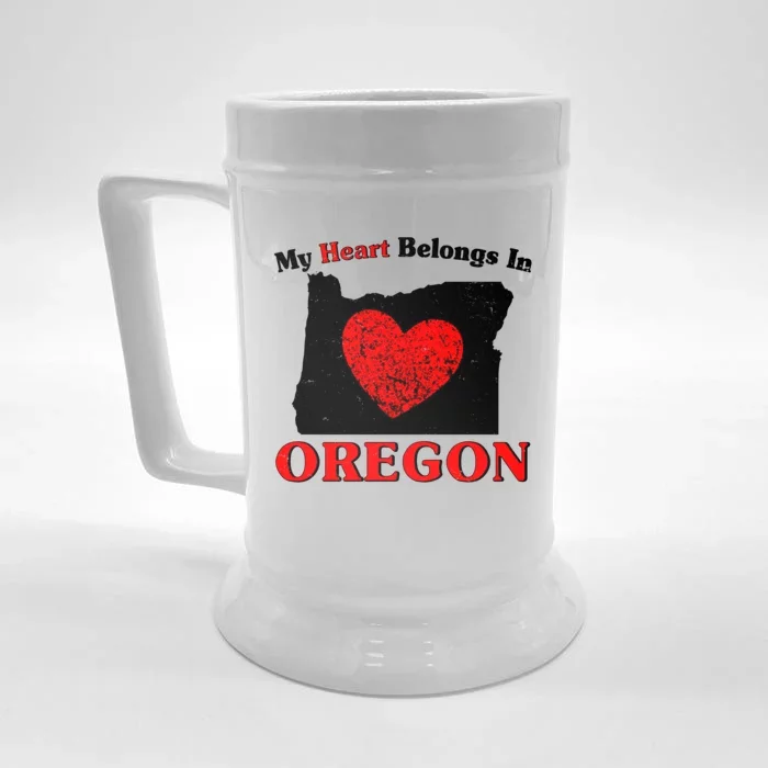 My Heart Belongs In Oregon Front & Back Beer Stein