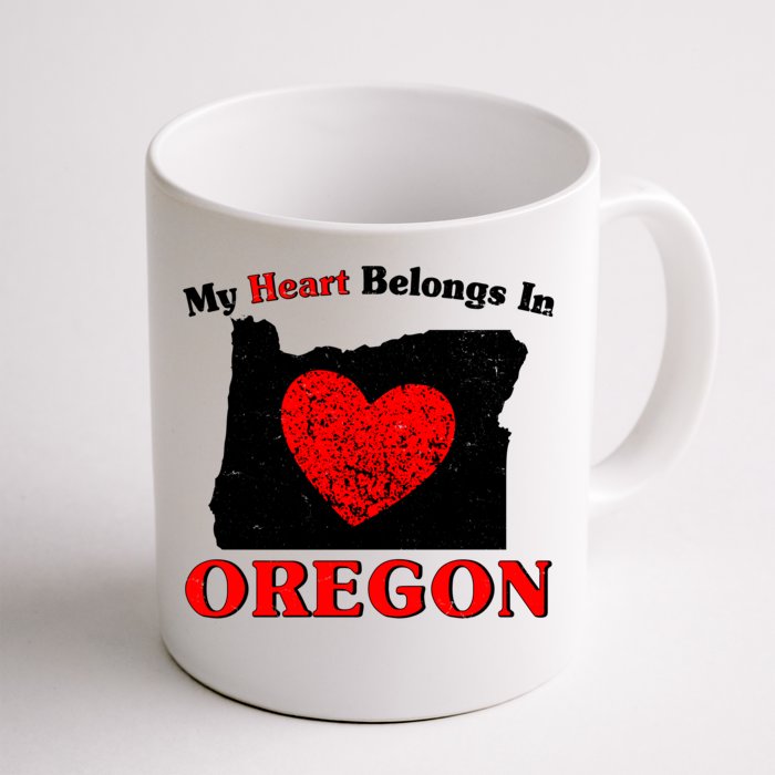 My Heart Belongs In Oregon Front & Back Coffee Mug