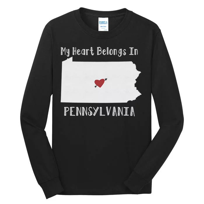 My Heart Belongs In Pennsylvania Tall Long Sleeve T-Shirt