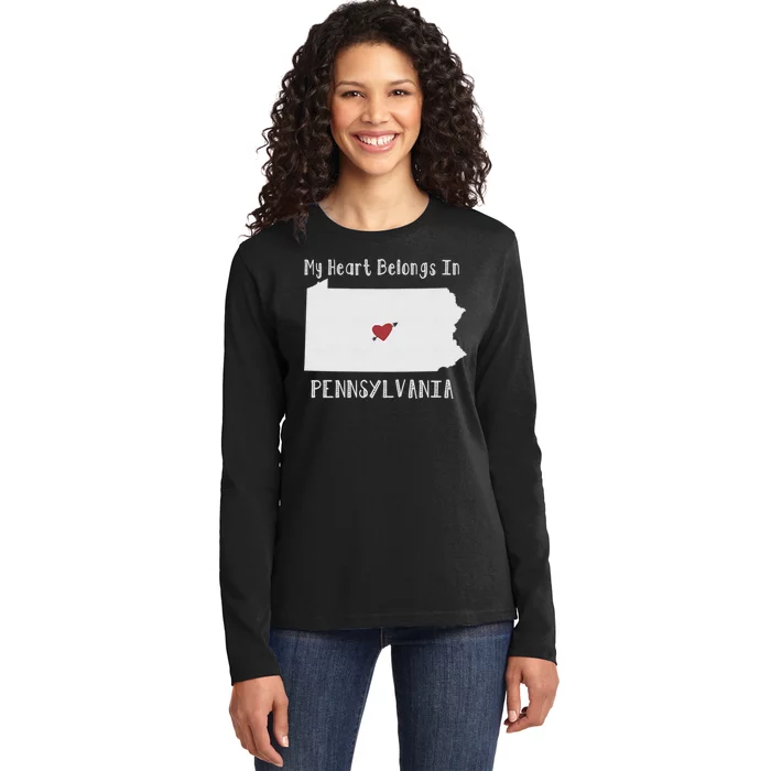 My Heart Belongs In Pennsylvania Ladies Long Sleeve Shirt