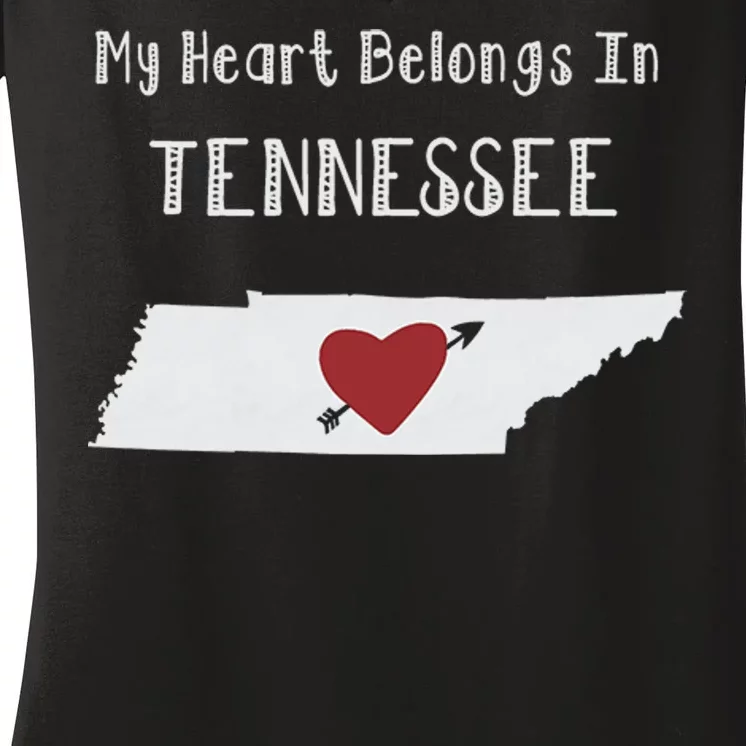 My Heart Belongs In Tennessee Women's V-Neck T-Shirt