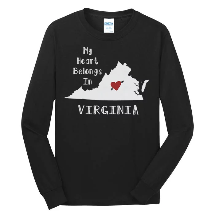 My Heart Belongs In Virginia Tall Long Sleeve T-Shirt