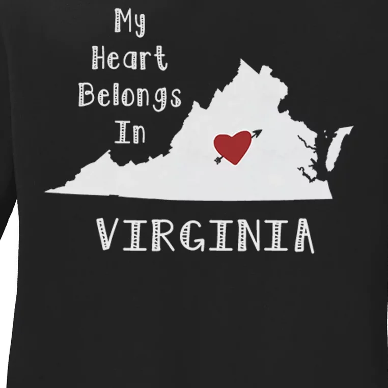 My Heart Belongs In Virginia Ladies Long Sleeve Shirt