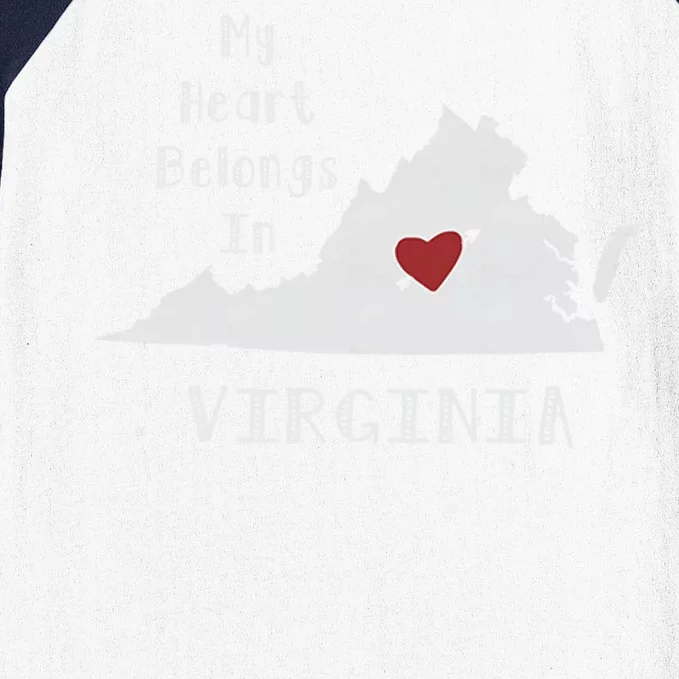 My Heart Belongs In Virginia Baseball Sleeve Shirt