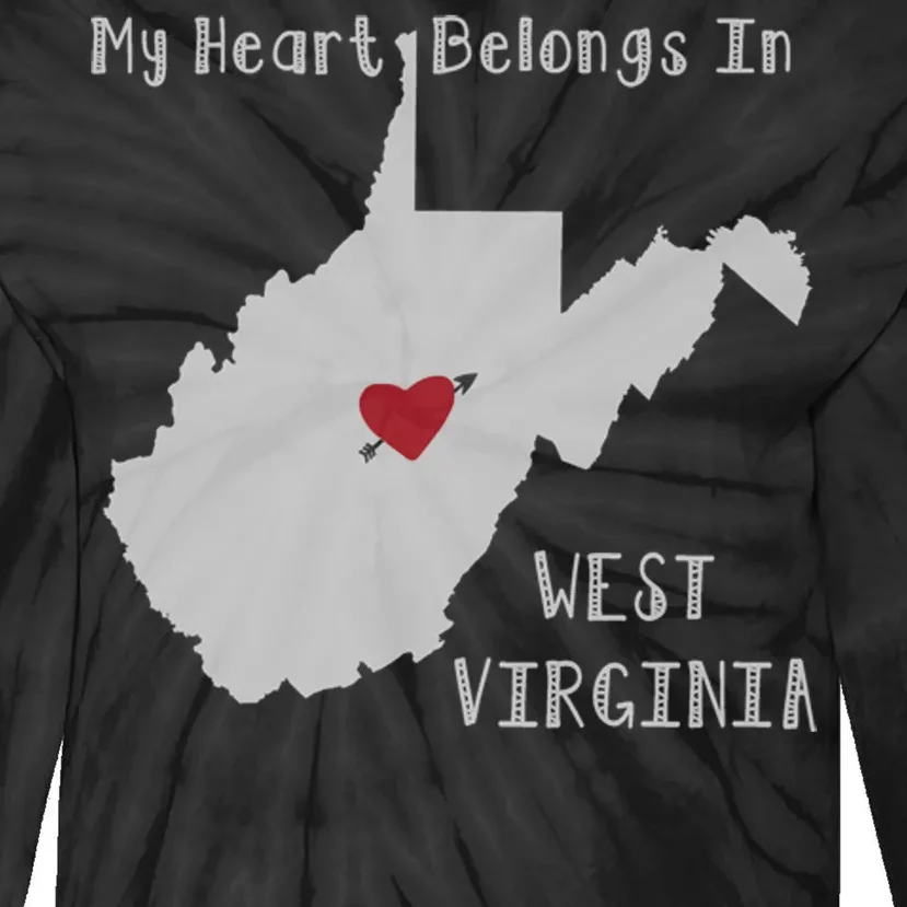 My Heart Belongs In West Virginia Tie-Dye Long Sleeve Shirt