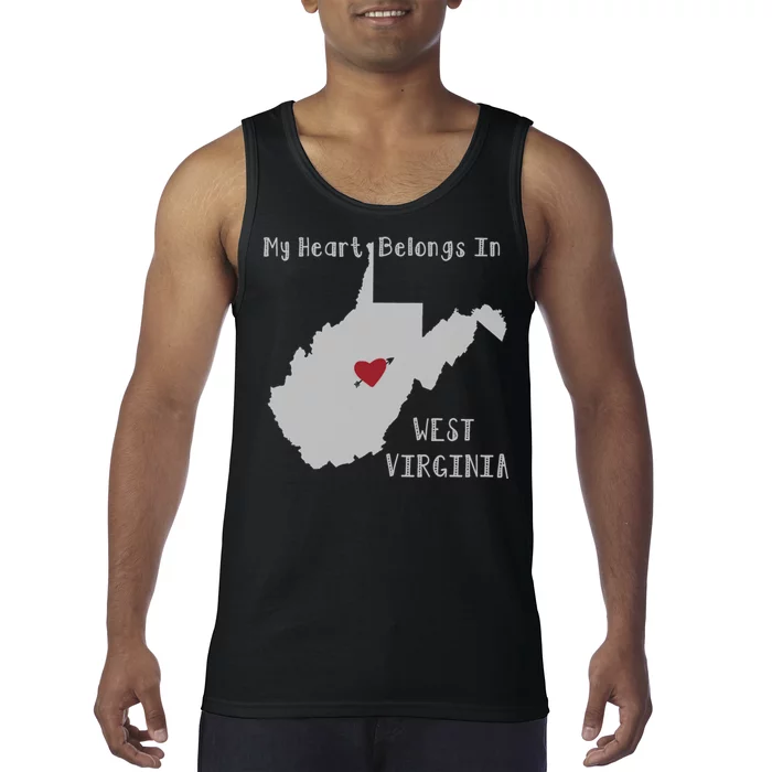 My Heart Belongs In West Virginia Tank Top