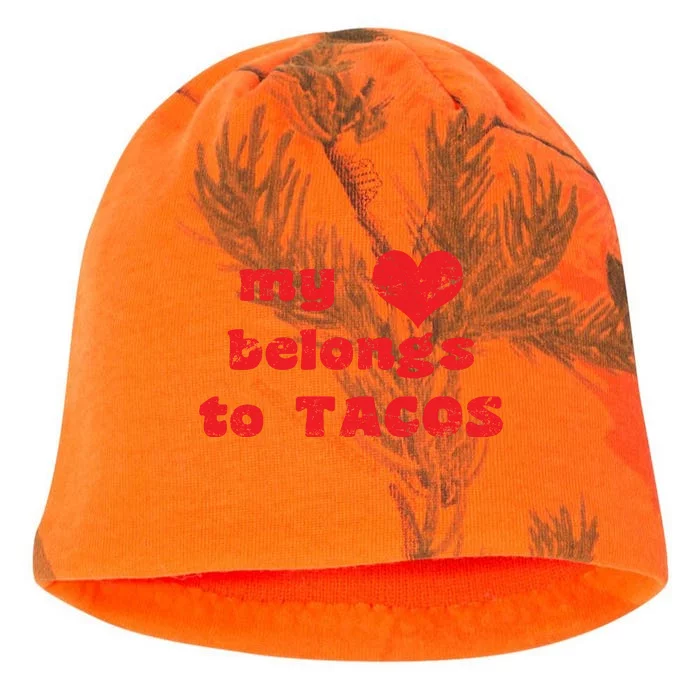 My Heart Belongs To Tacos Valentines Day Kati - Camo Knit Beanie