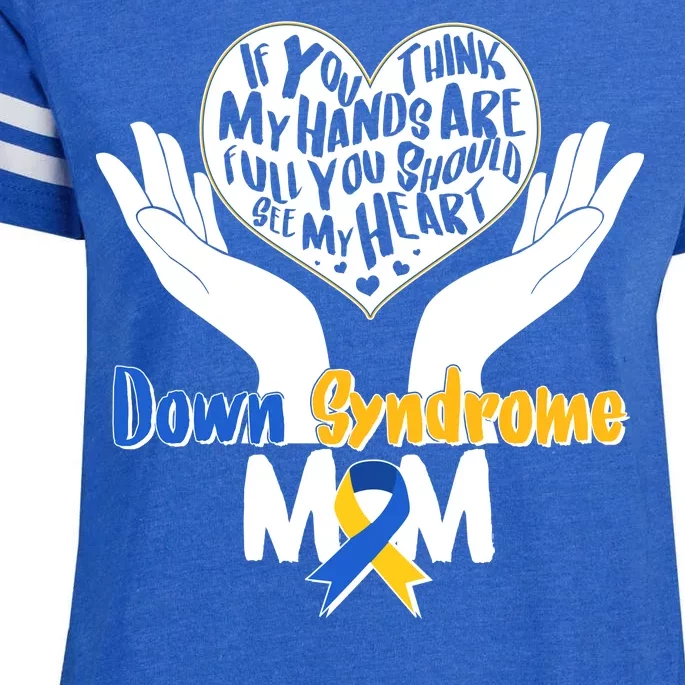 My Heart is Full - Down Syndrome Mom Enza Ladies Jersey Football T-Shirt