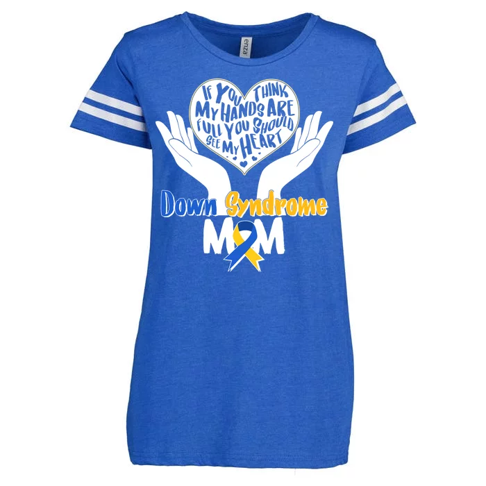 My Heart is Full - Down Syndrome Mom Enza Ladies Jersey Football T-Shirt