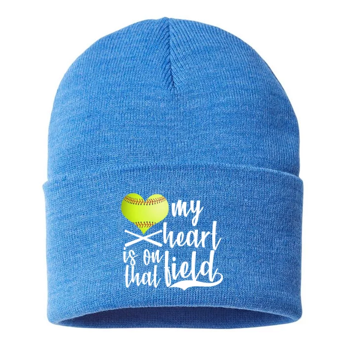 My Heart Is On That Field Baseball Sustainable Knit Beanie