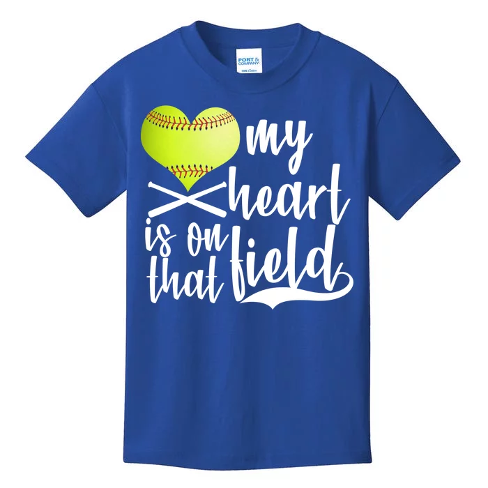 My Heart Is On That Field Baseball Kids T-Shirt