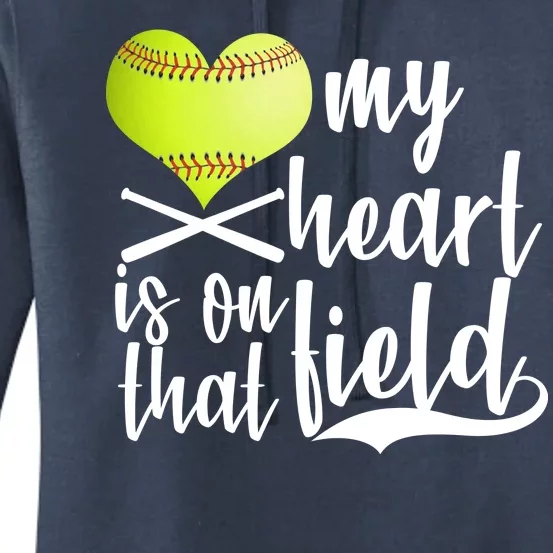 My Heart Is On That Field Baseball Women's Pullover Hoodie