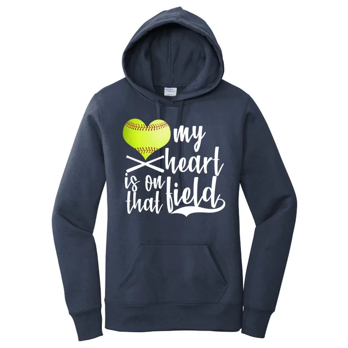 My Heart Is On That Field Baseball Women's Pullover Hoodie