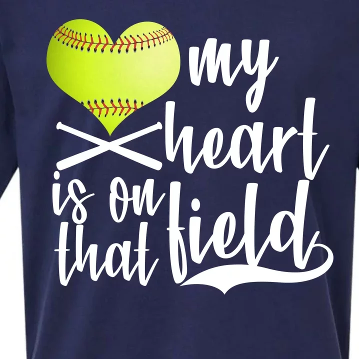 My Heart Is On That Field Baseball Sueded Cloud Jersey T-Shirt