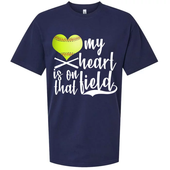 My Heart Is On That Field Baseball Sueded Cloud Jersey T-Shirt