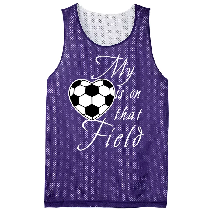 My Heart Is On that Field Cute Soccer Mesh Reversible Basketball Jersey Tank