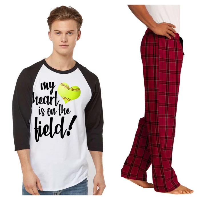 My Heart Is On The Field Baseball Player Raglan Sleeve Pajama Set