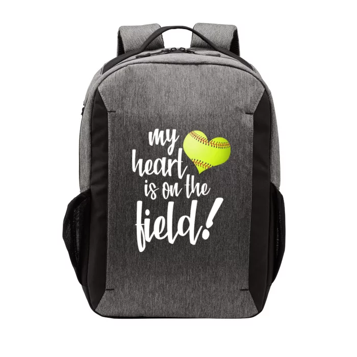 My Heart Is On The Field Baseball Player Vector Backpack