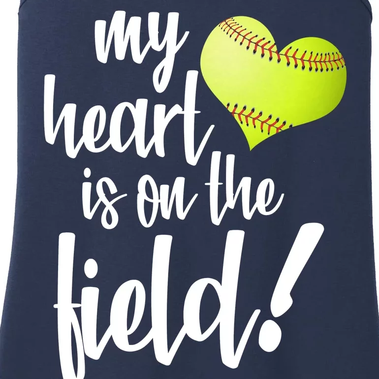 My Heart Is On The Field Baseball Player Ladies Essential Tank