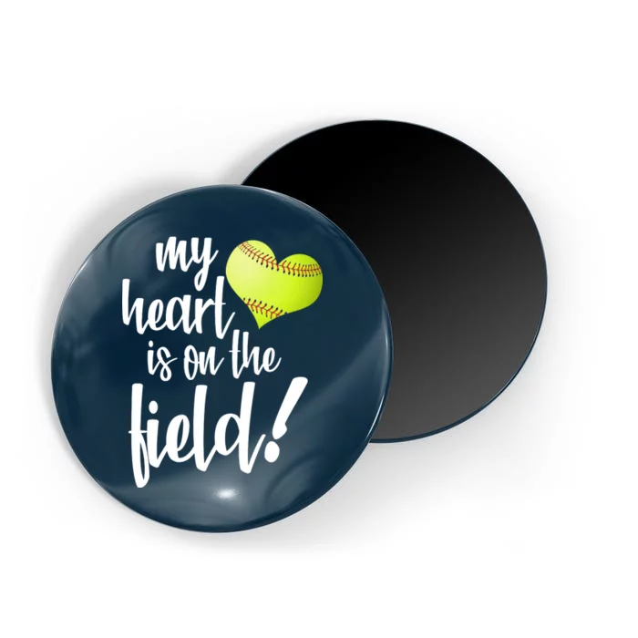 My Heart Is On The Field Baseball Player Magnet