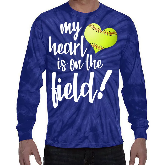 My Heart Is On The Field Baseball Player Tie-Dye Long Sleeve Shirt