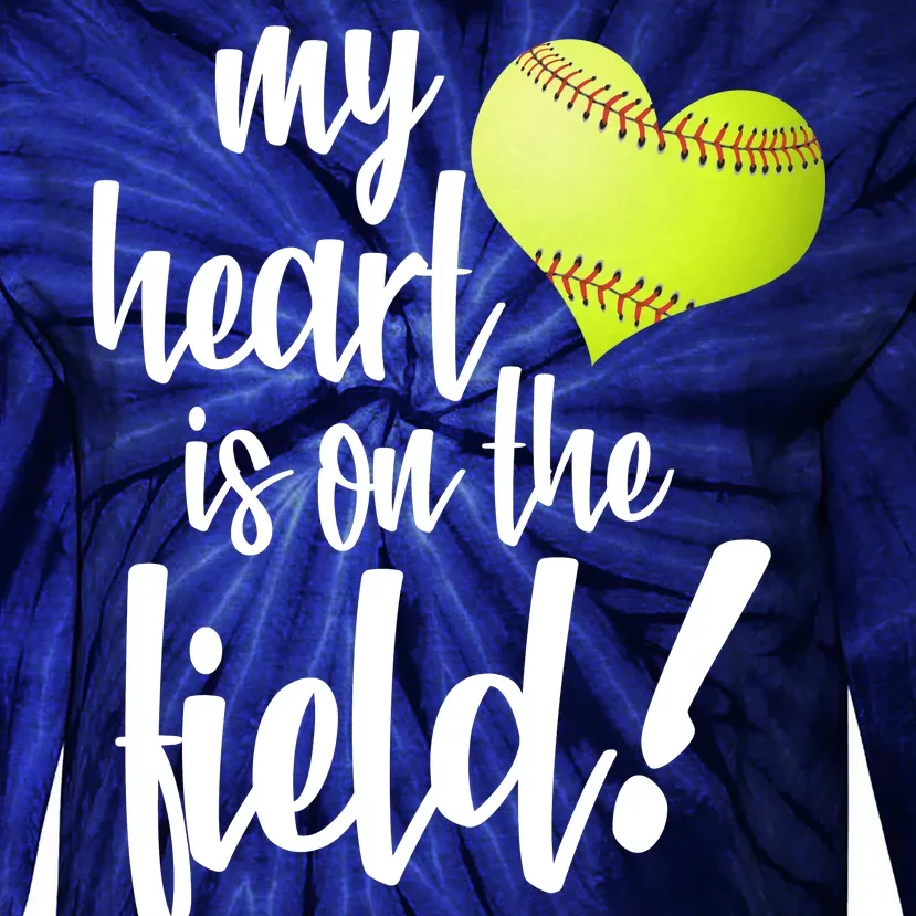 My Heart Is On The Field Baseball Player Tie-Dye Long Sleeve Shirt