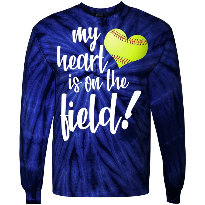 My Heart Is On The Field Baseball Player Tie-Dye Long Sleeve Shirt