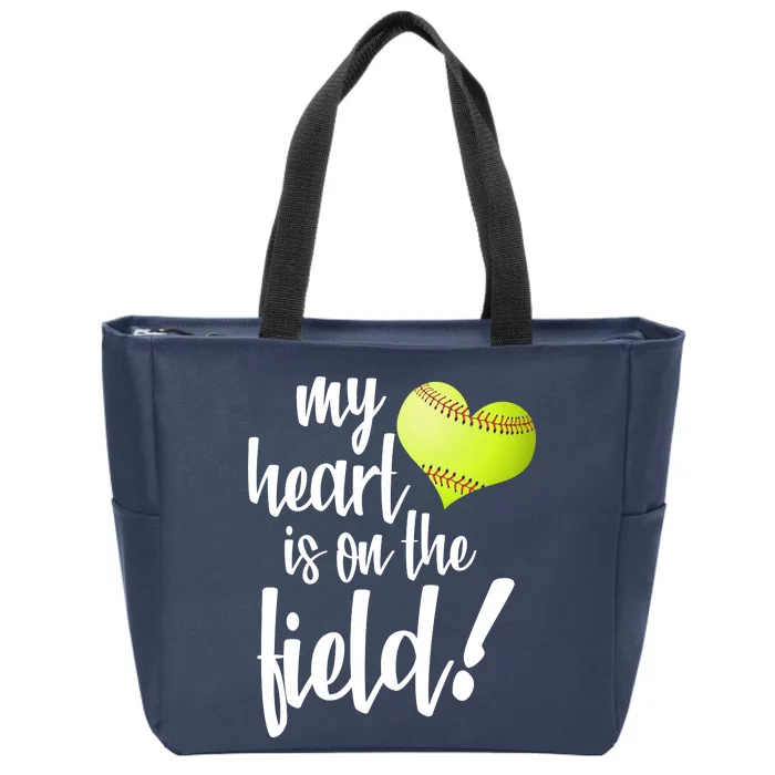 My Heart Is On The Field Baseball Player Zip Tote Bag