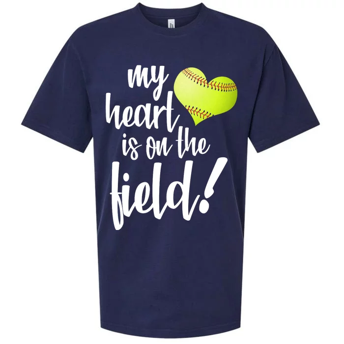 My Heart Is On The Field Baseball Player Sueded Cloud Jersey T-Shirt