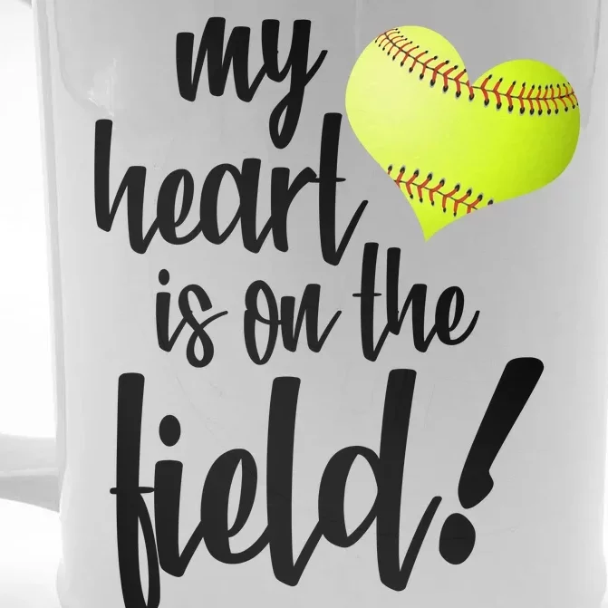 My Heart Is On The Field Baseball Player Front & Back Beer Stein