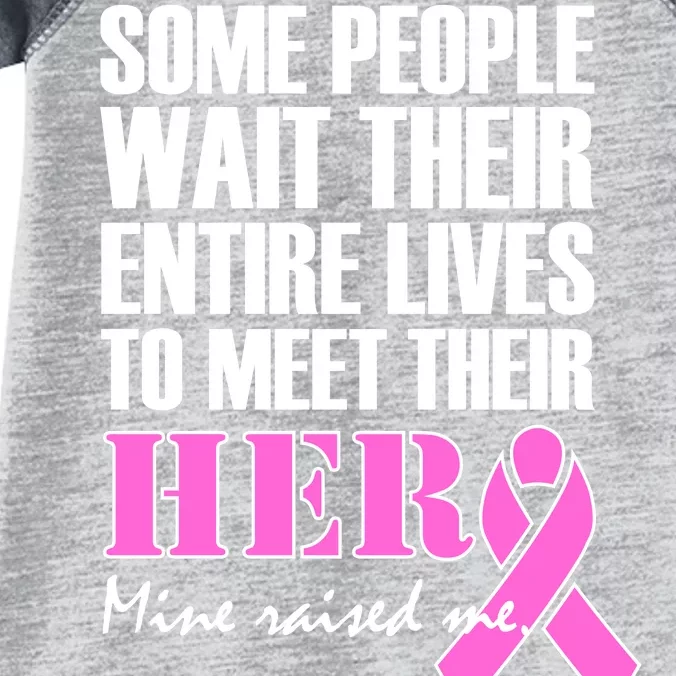 My Hero Raised Me Breast Cancer Awareness Infant Baby Jersey Bodysuit