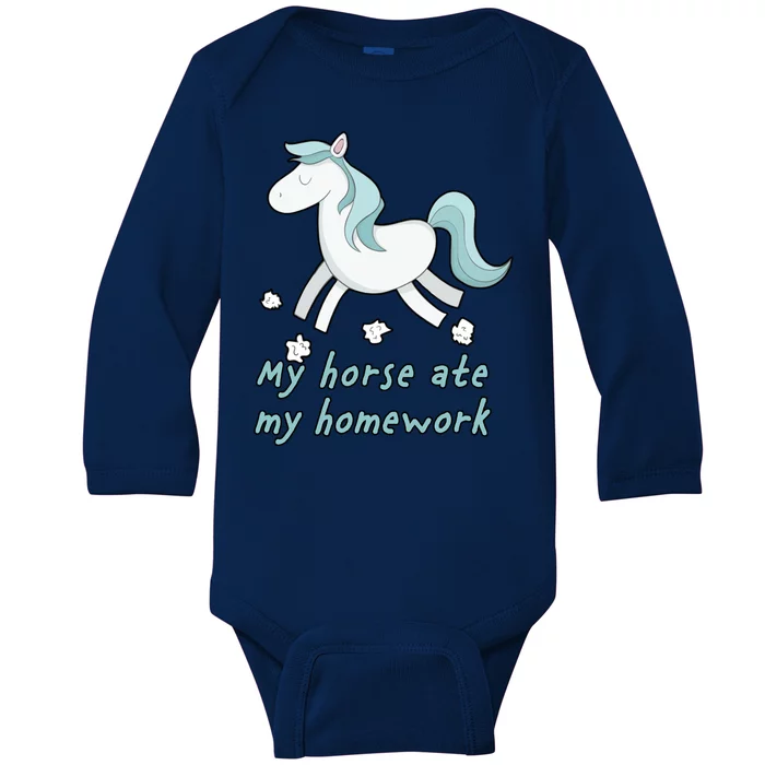 My Horse Ate My Homework Baby Long Sleeve Bodysuit