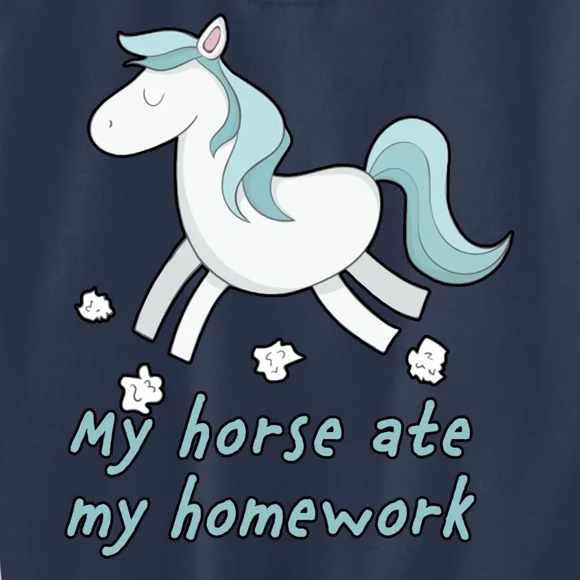 My Horse Ate My Homework Kids Sweatshirt