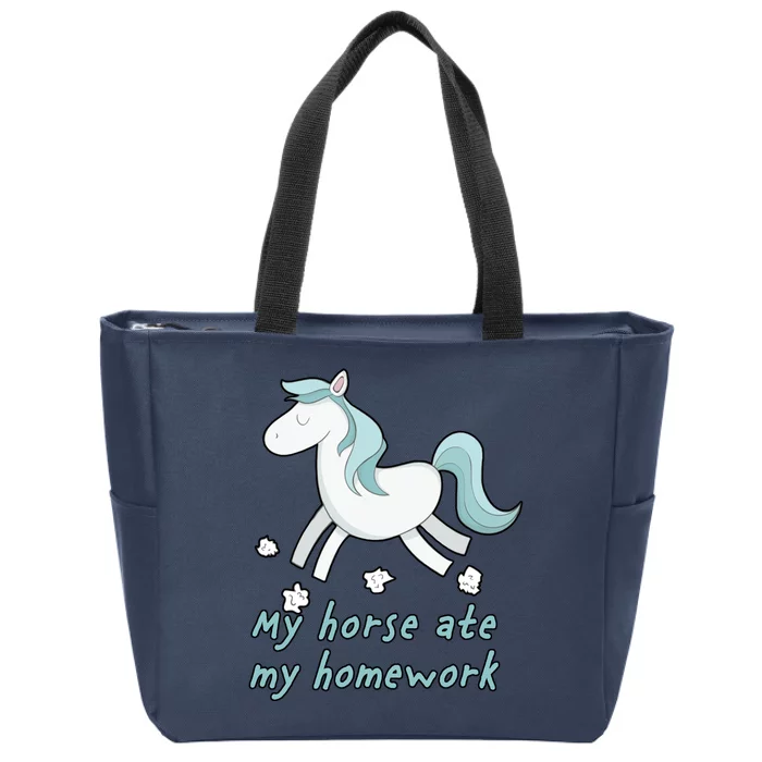 My Horse Ate My Homework Zip Tote Bag