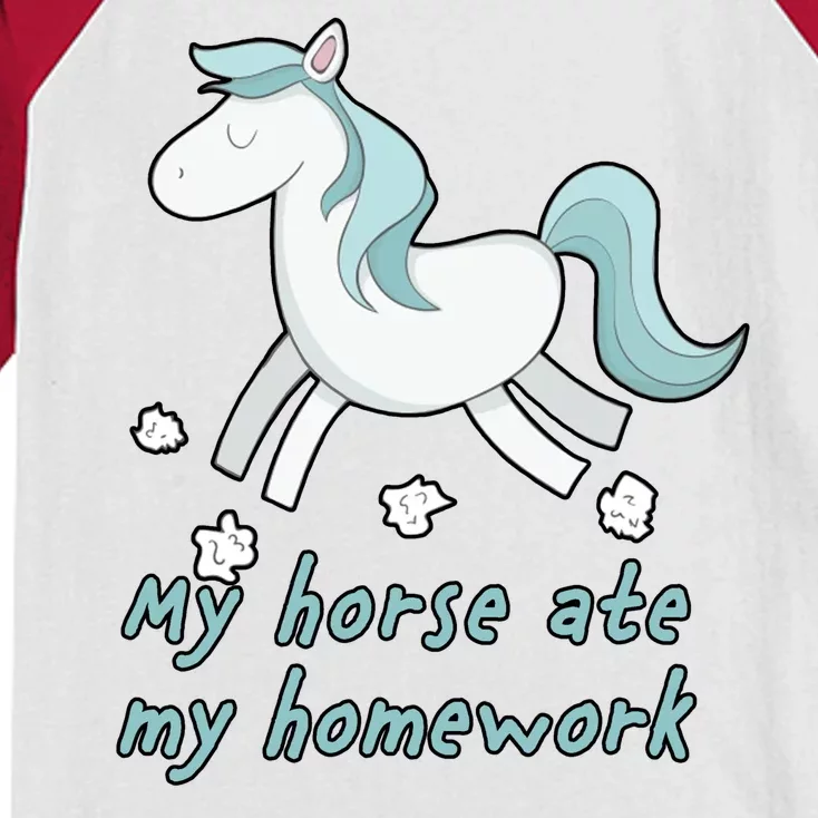 My Horse Ate My Homework Kids Colorblock Raglan Jersey