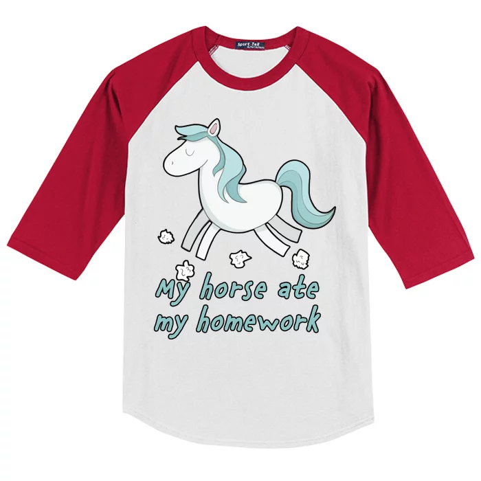 My Horse Ate My Homework Kids Colorblock Raglan Jersey