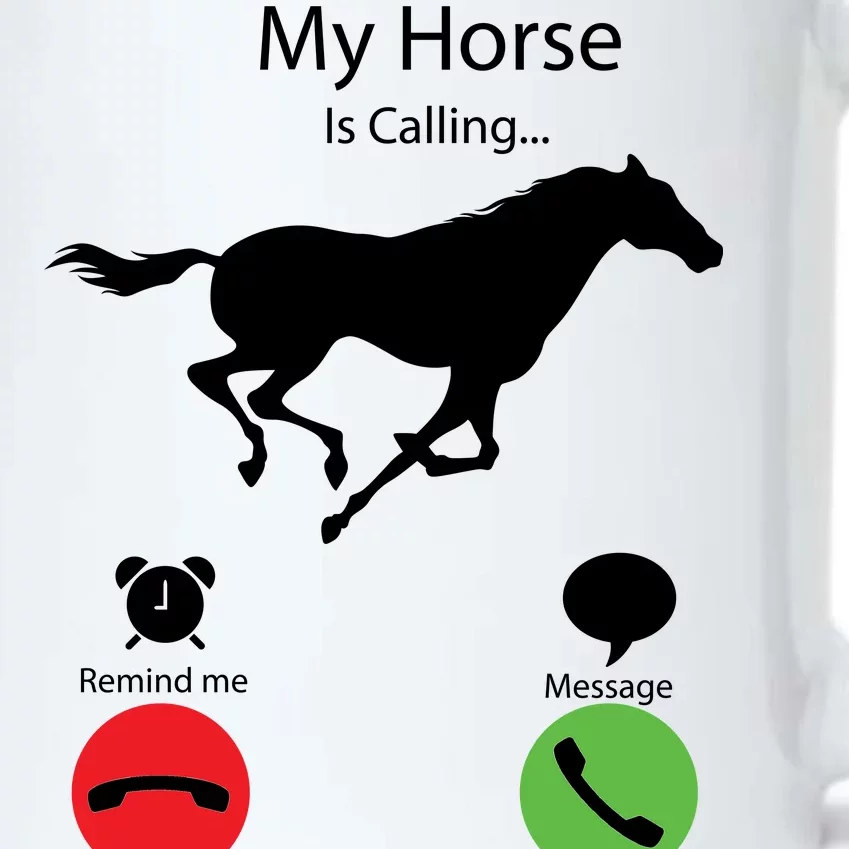 My Horse Is Calling Black Color Changing Mug