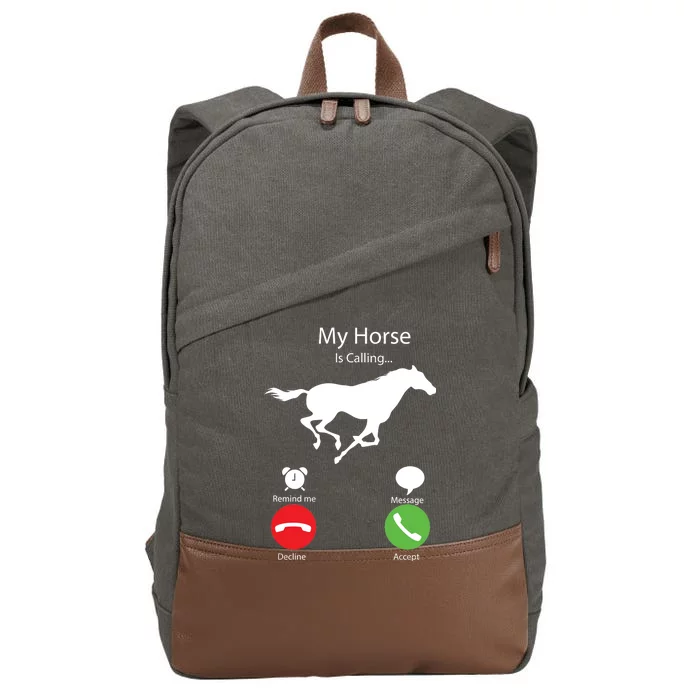 My Horse Is Calling Cotton Canvas Backpack