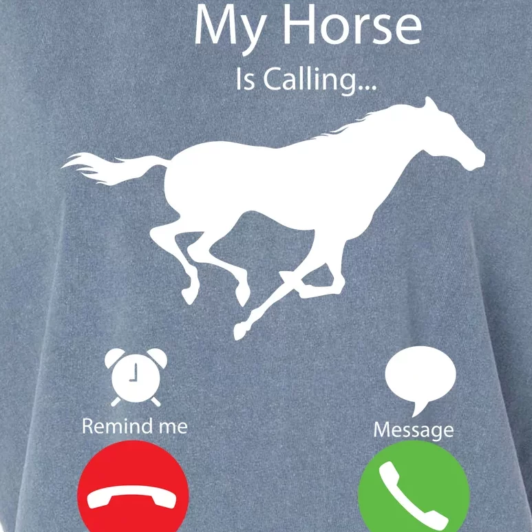 My Horse Is Calling Garment-Dyed Women's Muscle Tee